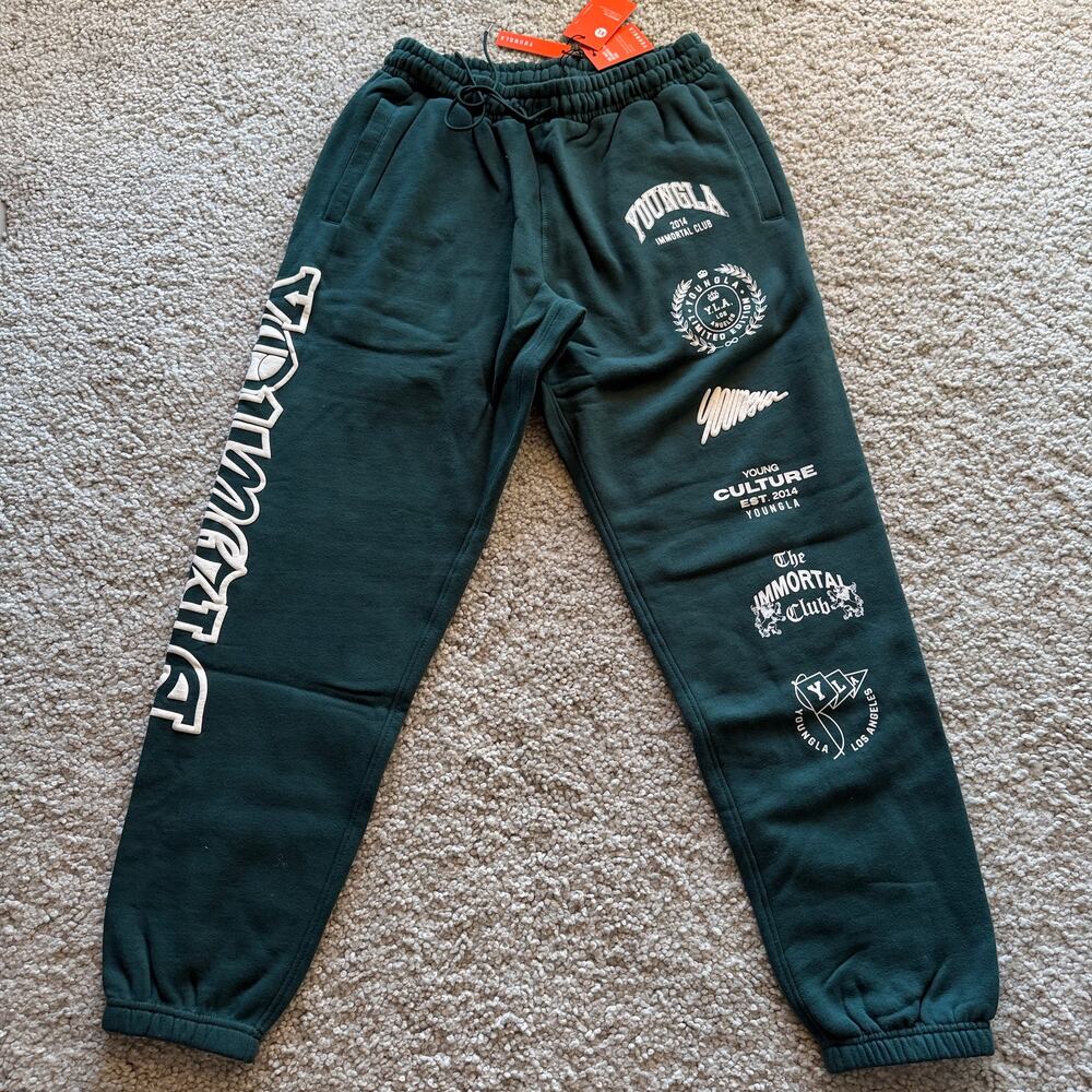 Men's YoungLA 204 - ImmortalKillerJoggers XL NWT BalsamGreen